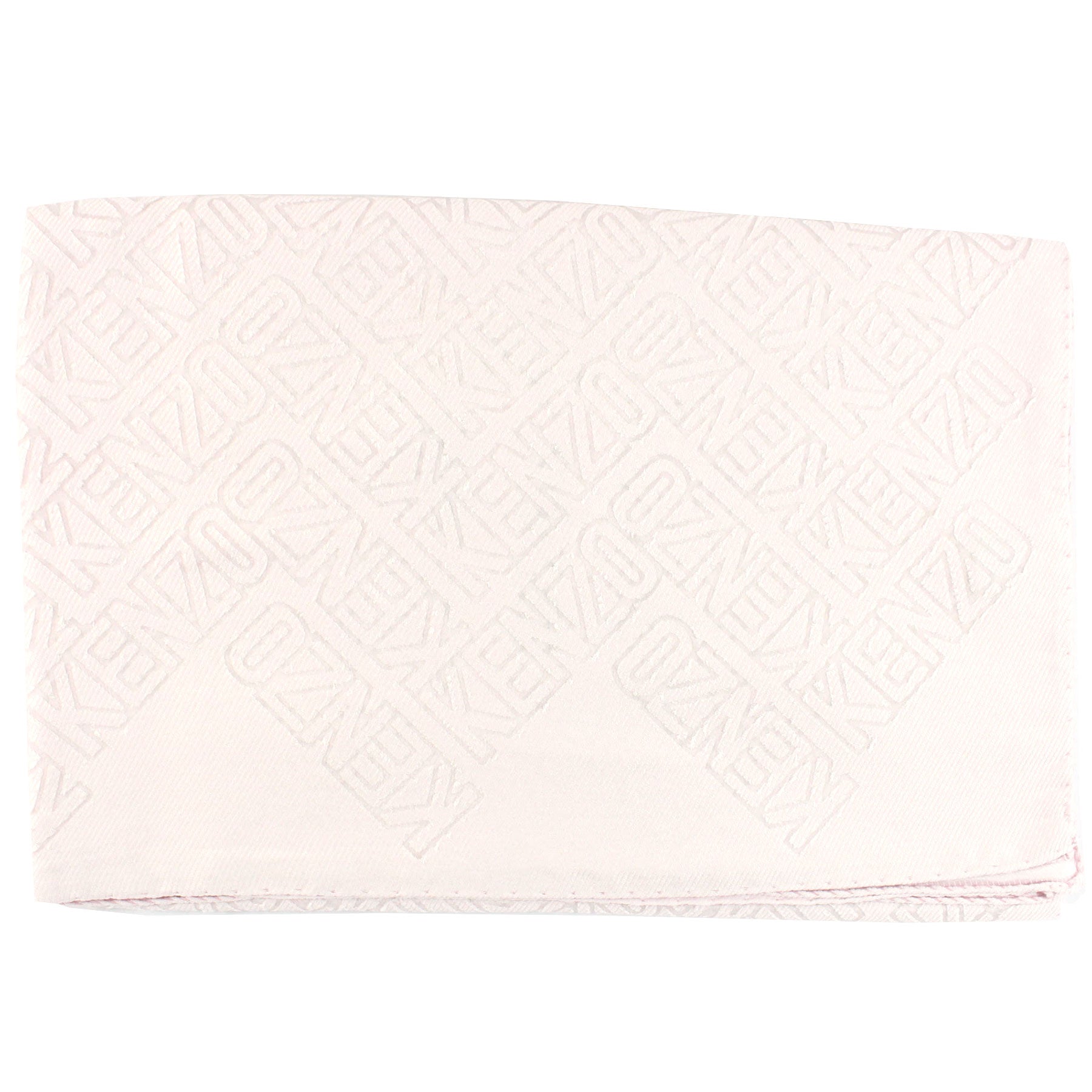 Kenzo Scarf Light Pink Logo Design - Extra Large Modal SIlk Wrap