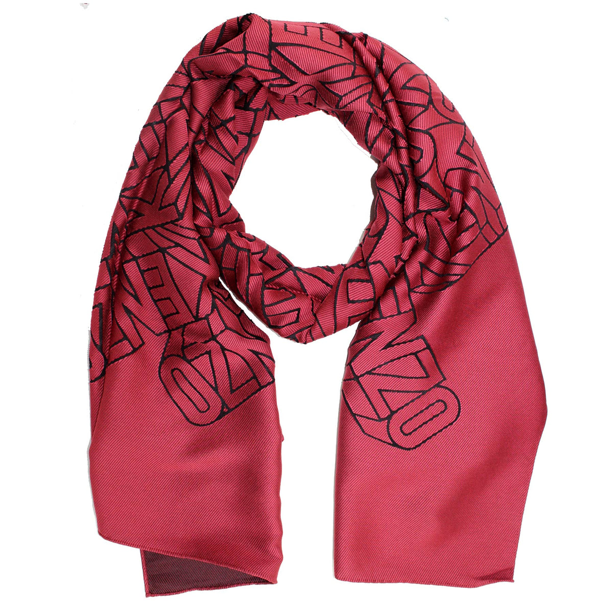 Kenzo Scarf Brick Red Logo Design