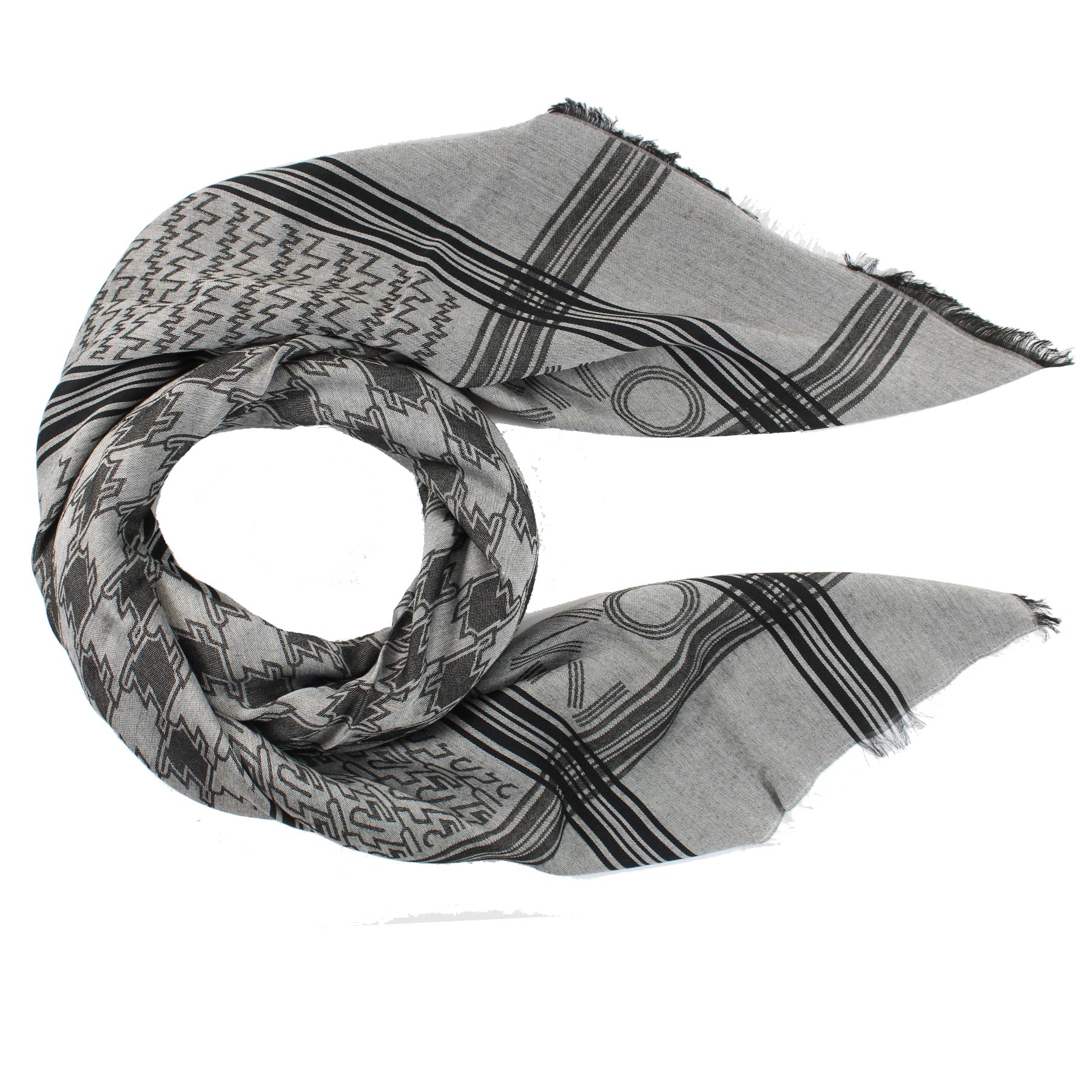 Kenzo Scarf Black Gray Houndstooth