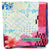 Christian Lacroix Scarf Pink Aqua Floral - Twill Silk 36" Square Foulard