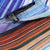 Christian Lacroix Scarf Original Print Blue Pink Green Stripes Design - Extra Large Silk Wrap