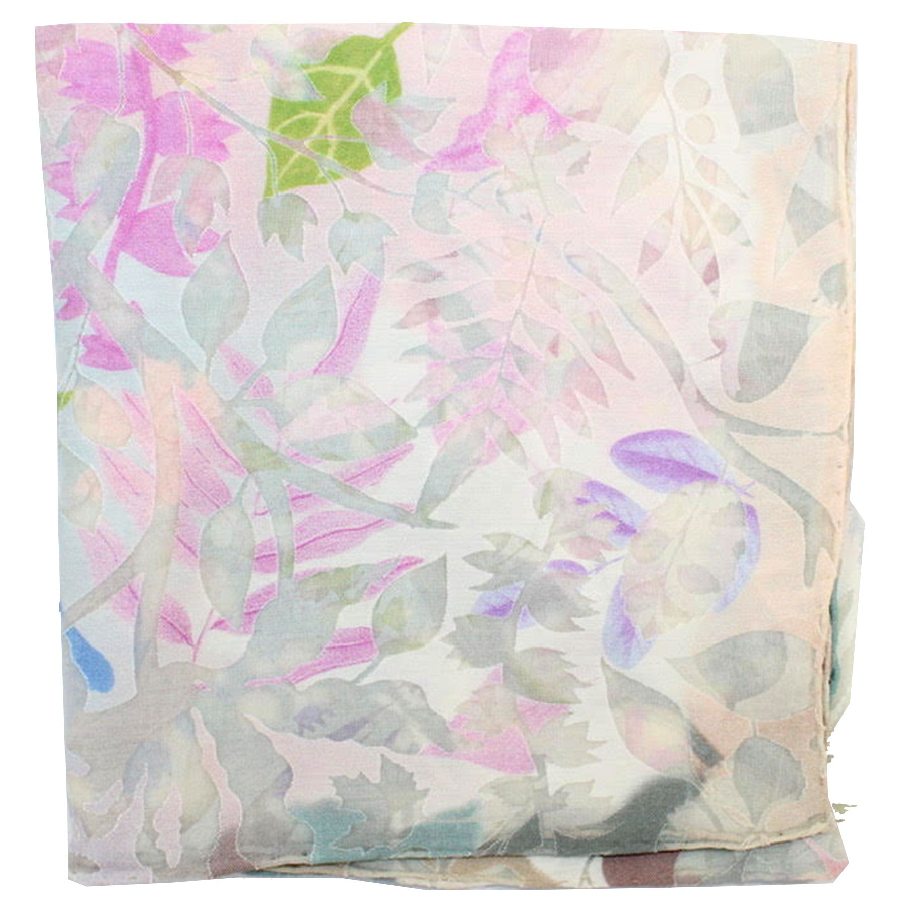Christian Lacroix Scarf 20 Ans Design Cream Pink Turquoise Floral - Large Twill Silk Square Scarf