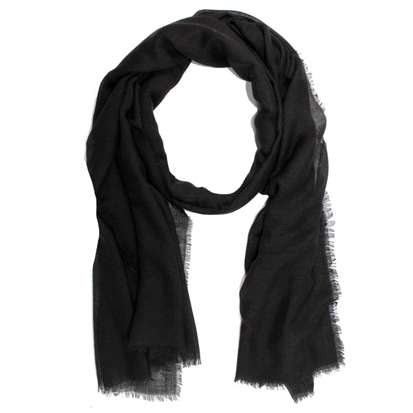 Lanvin Scarf Black Cashmere Silk Shawl Como Milano