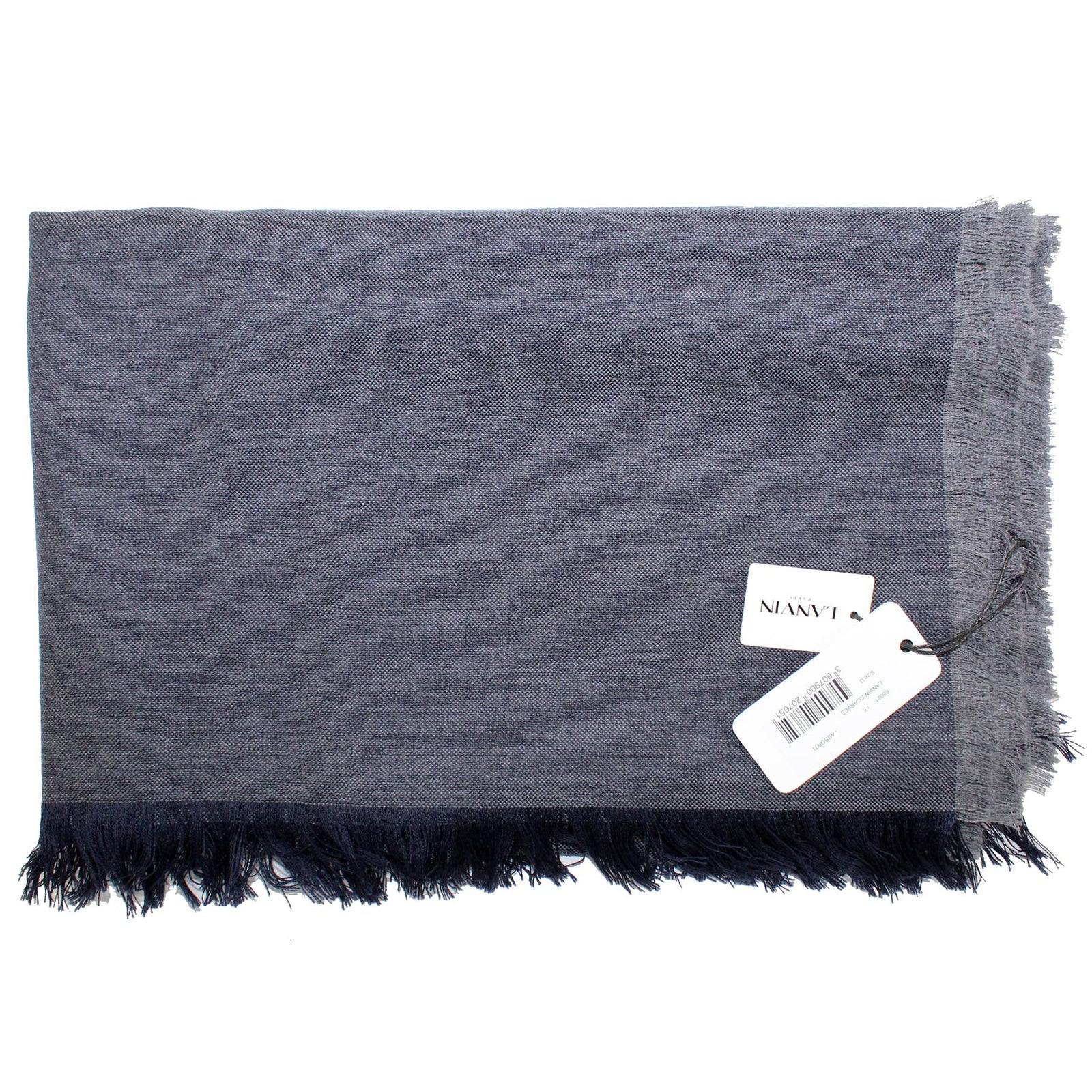 Lanvin Wool Scarf Dark Blue