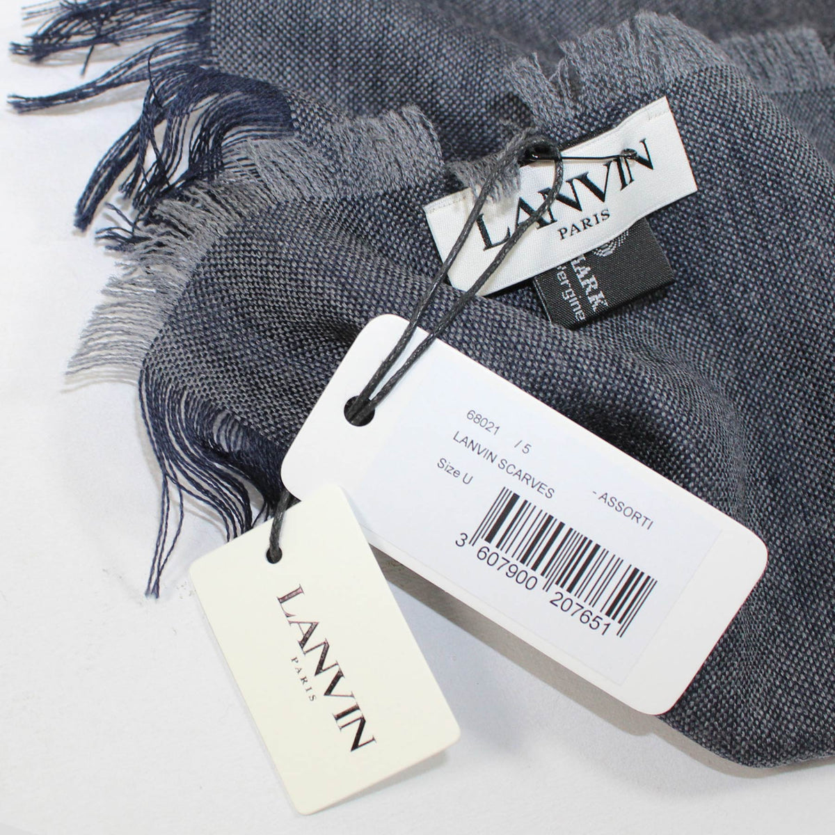 Lanvin Wool Scarf Dark Blue Luxury