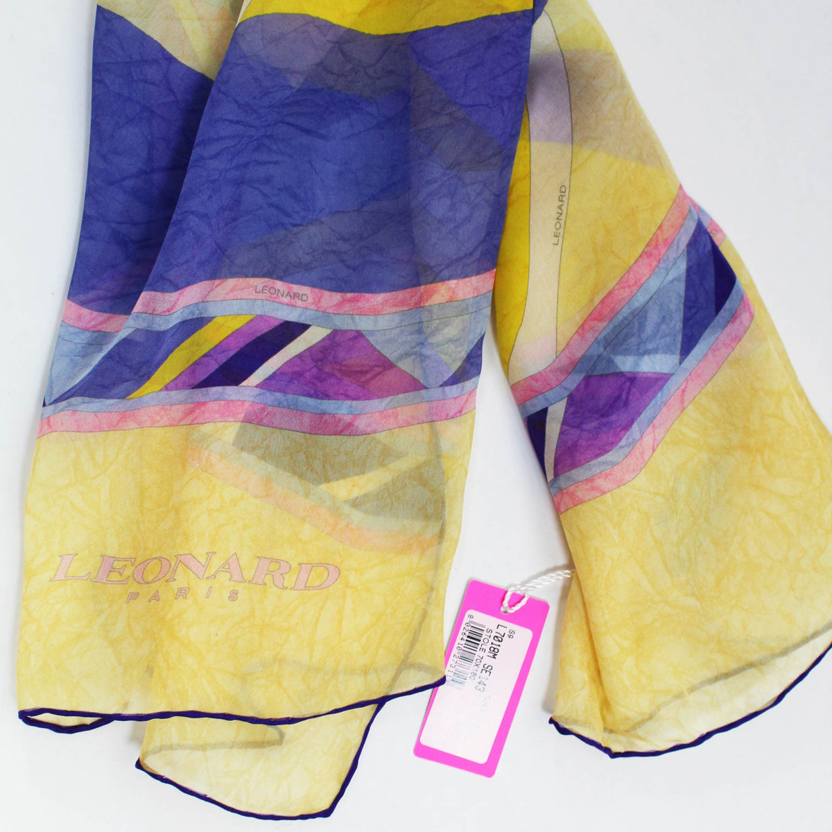 Leonard Paris Scarf Yellow Purple Chiffon Silk Shawl FINAL SALE