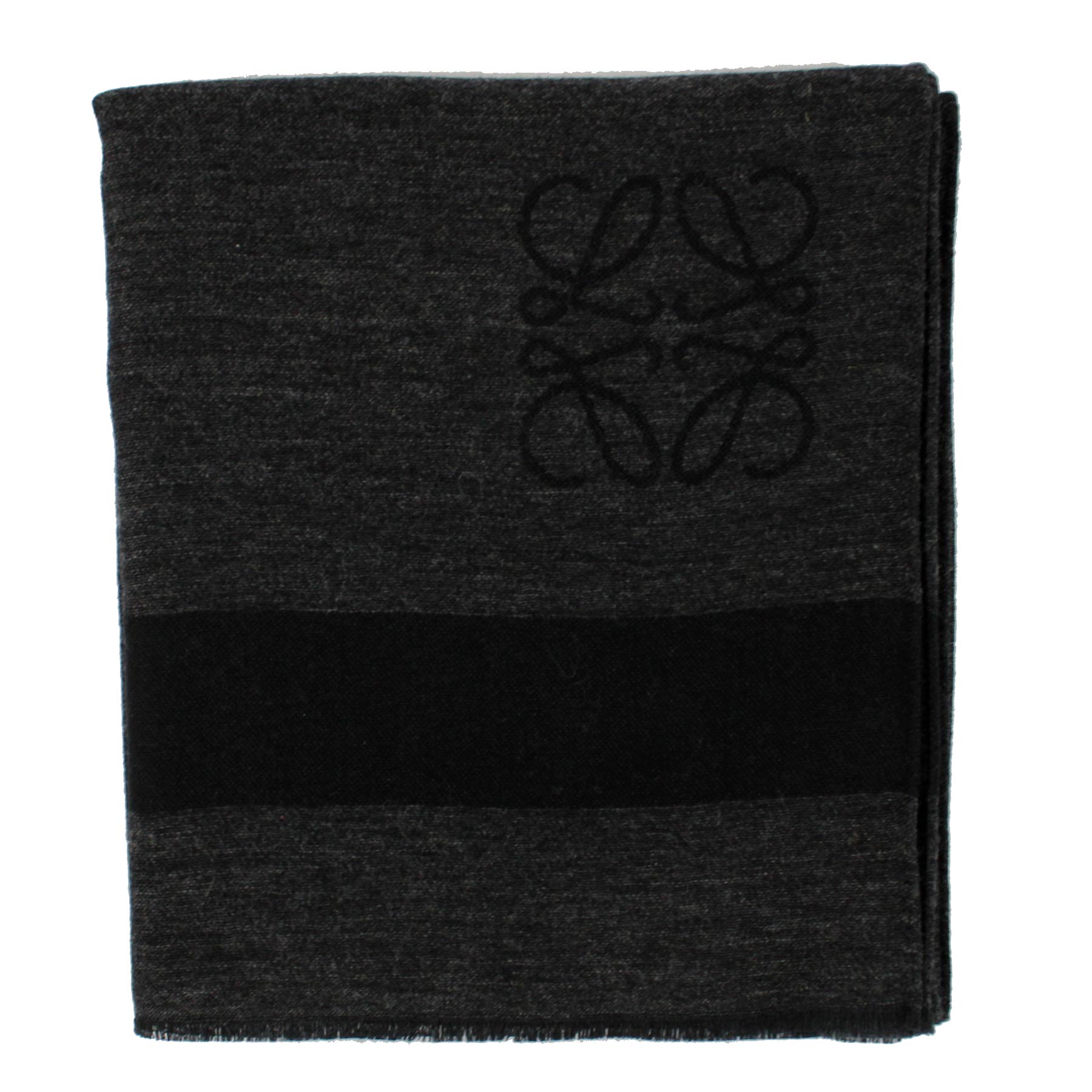 Loewe Anagram Scarf Charcoal Gray Black