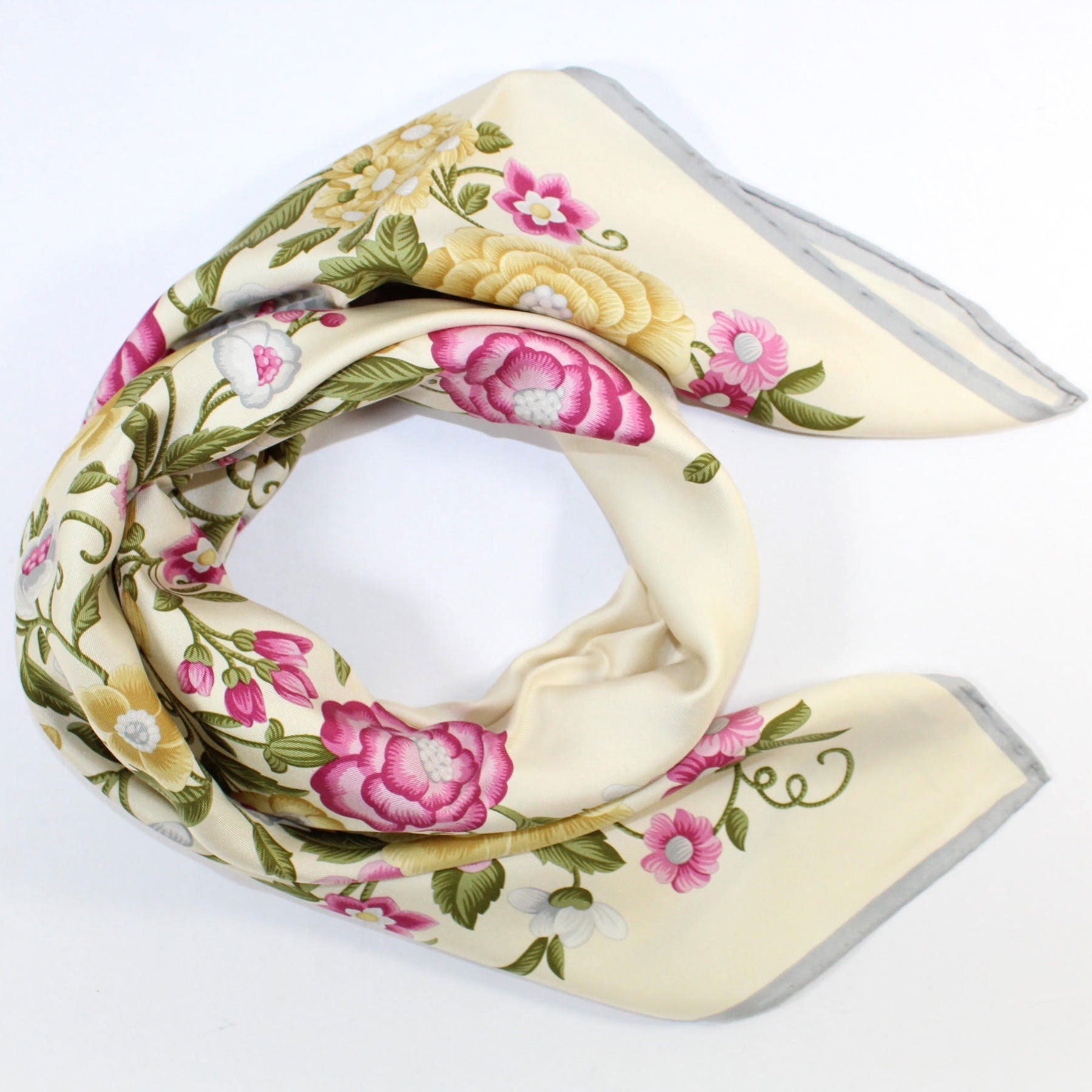 Camelia Cream  Oversized Silk Square Scarf – Louis Jane