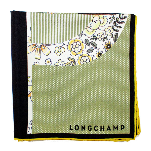 Longchamp + Fleurs Pliage Silk Square Scarf