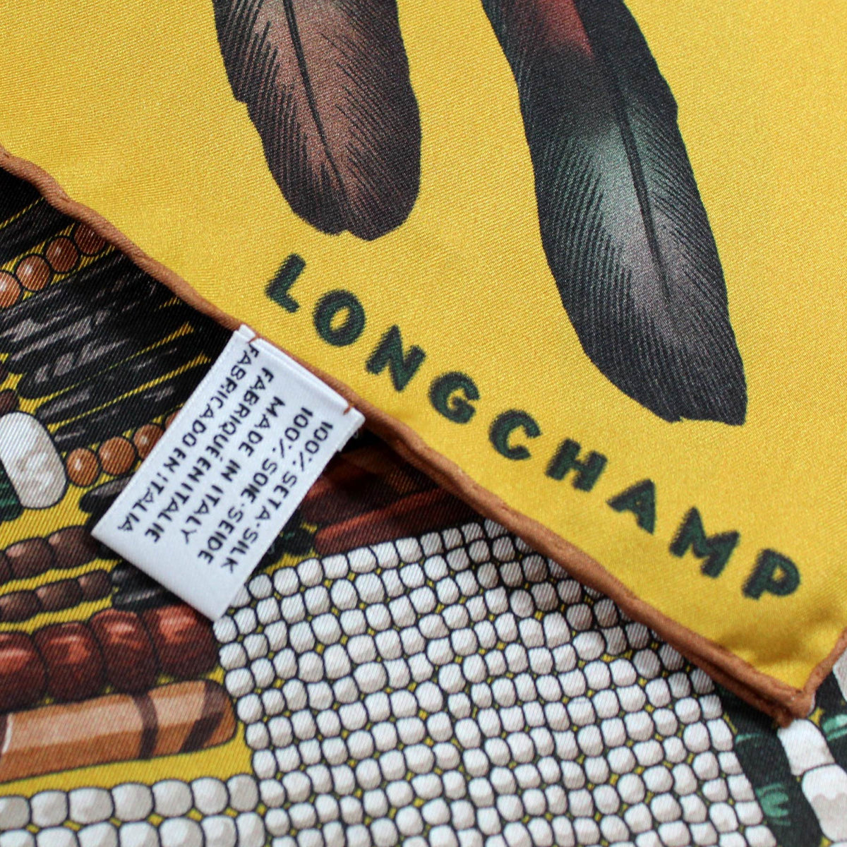 Longchamp Scarf COLLIER MASSAÏ Design - Large Twill Silk Square Foulard SALE