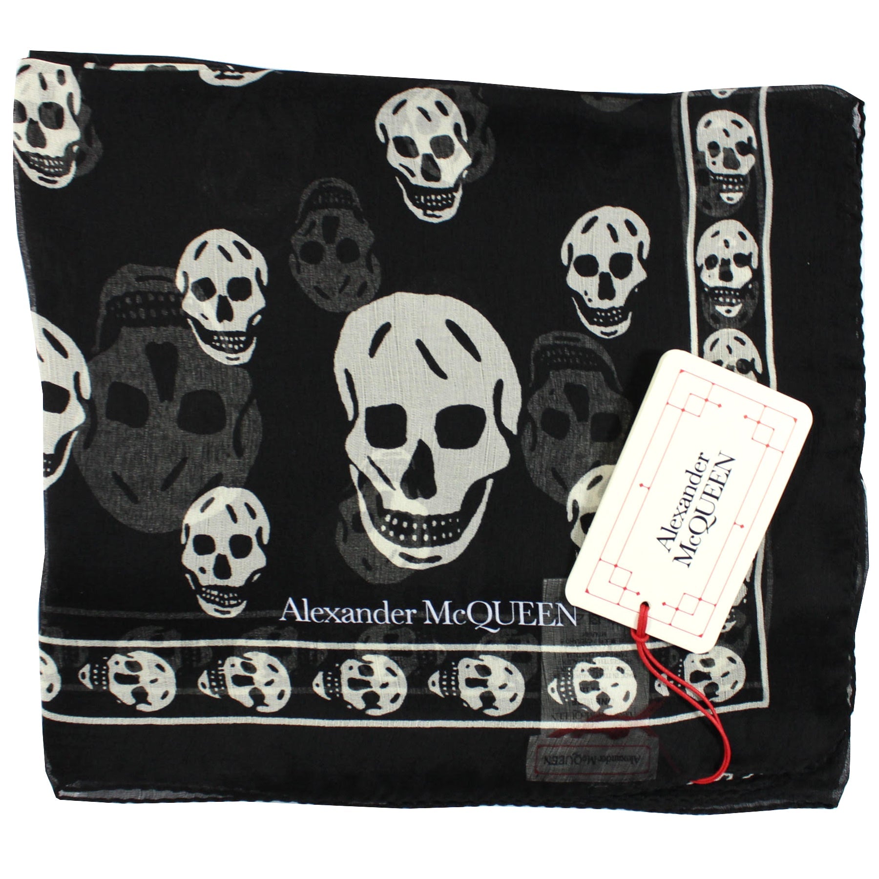 Alexander McQueen Scarf Black White Skulls - Extra Large Wrap