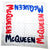 Alexander McQueen Scarf White Red Blue Logo Print - Twill Silk Square Foulard