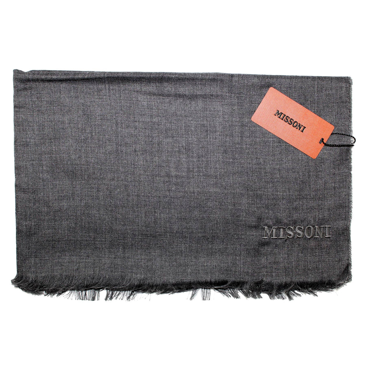 Missoni Scarf Charcoal Gray Design - Alpaca Silk Designer Shawl SALE