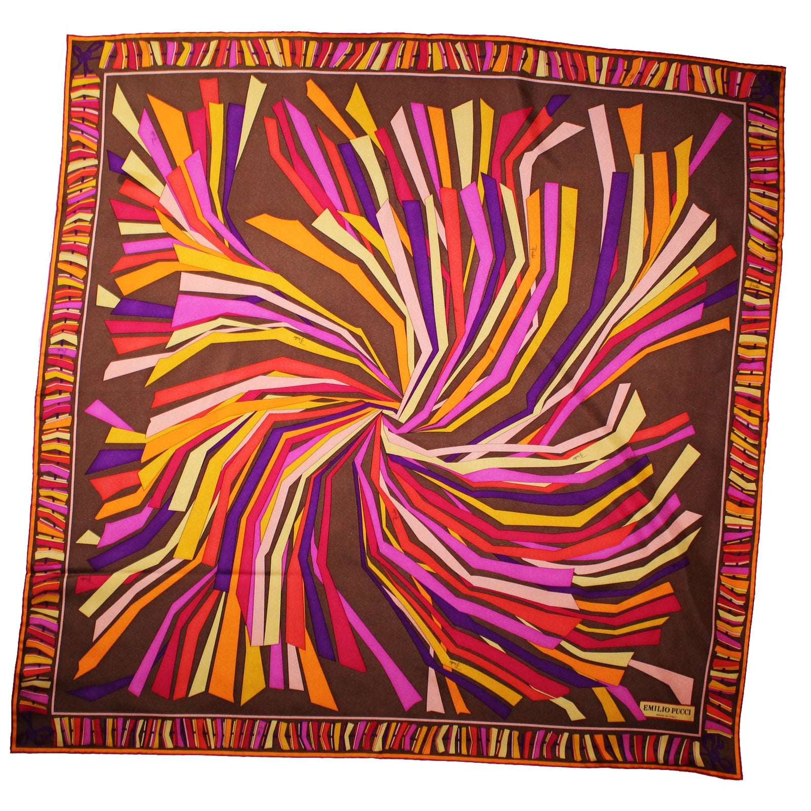 Emilio Pucci Silk Scarf Brown 