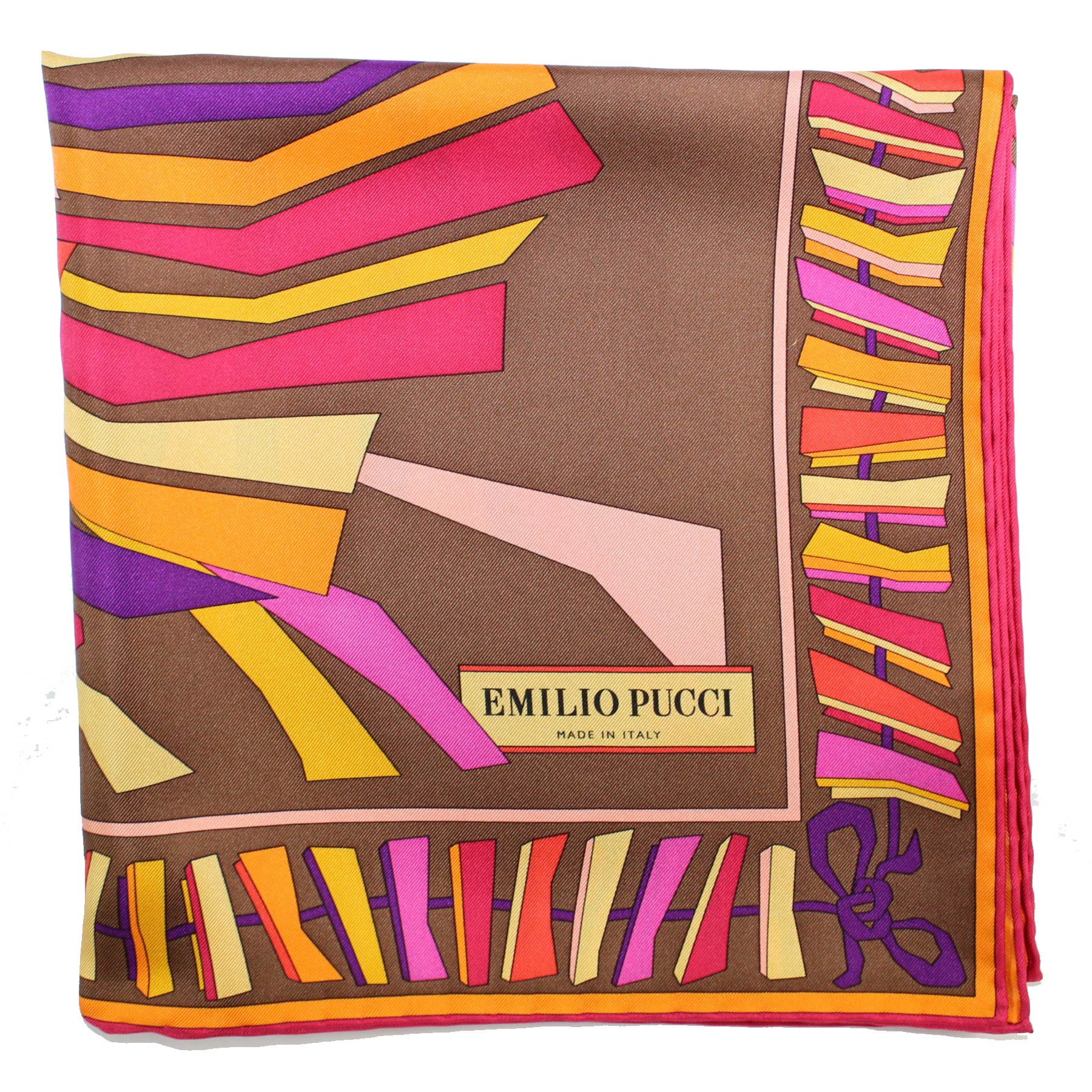 Emilio Pucci Silk Scarf Brown 