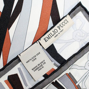 Emilio Pucci scarf silk 56cm 22″ Scarf Pucci pattern Black