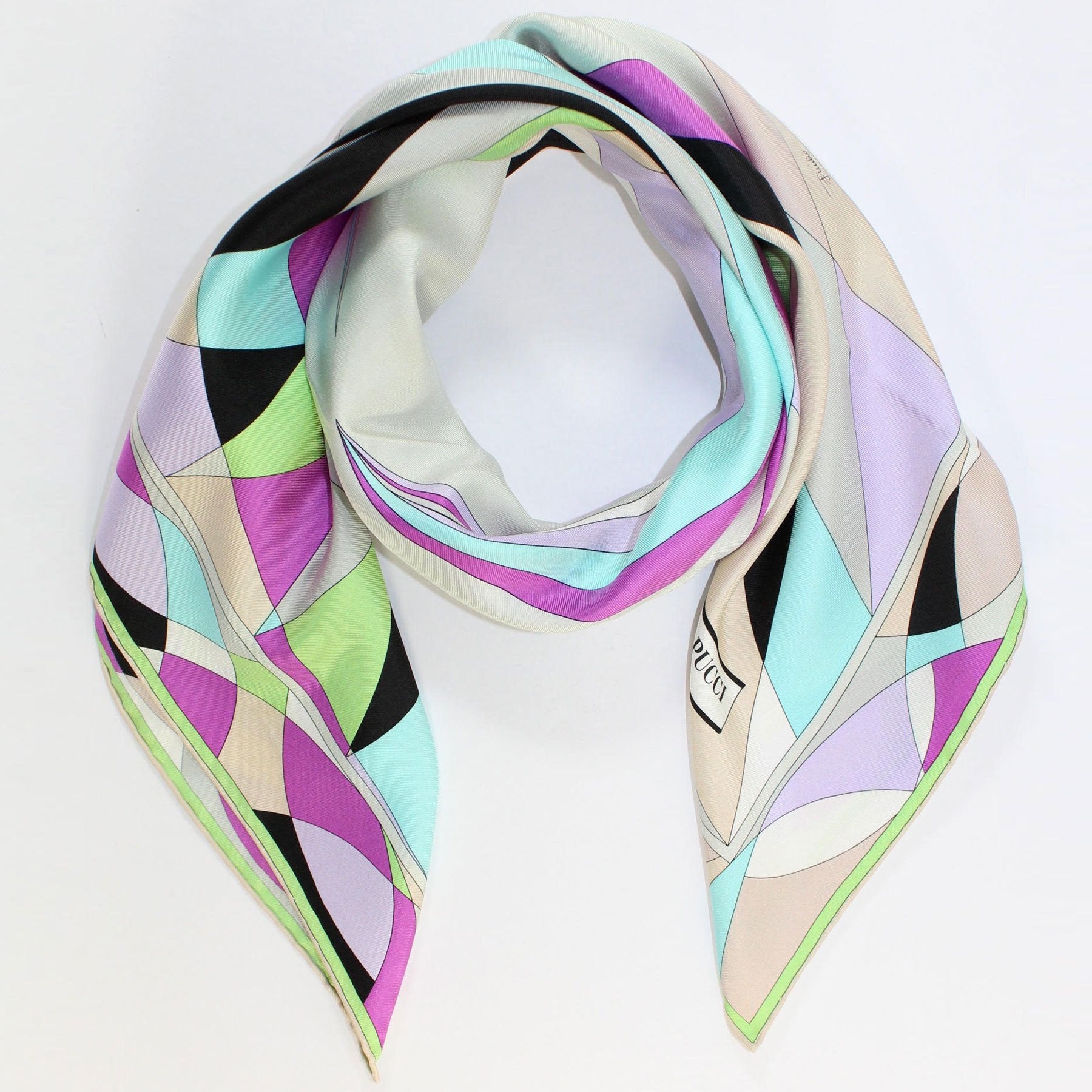 Emilio Pucci Wool Silk Square Foulard Scarf