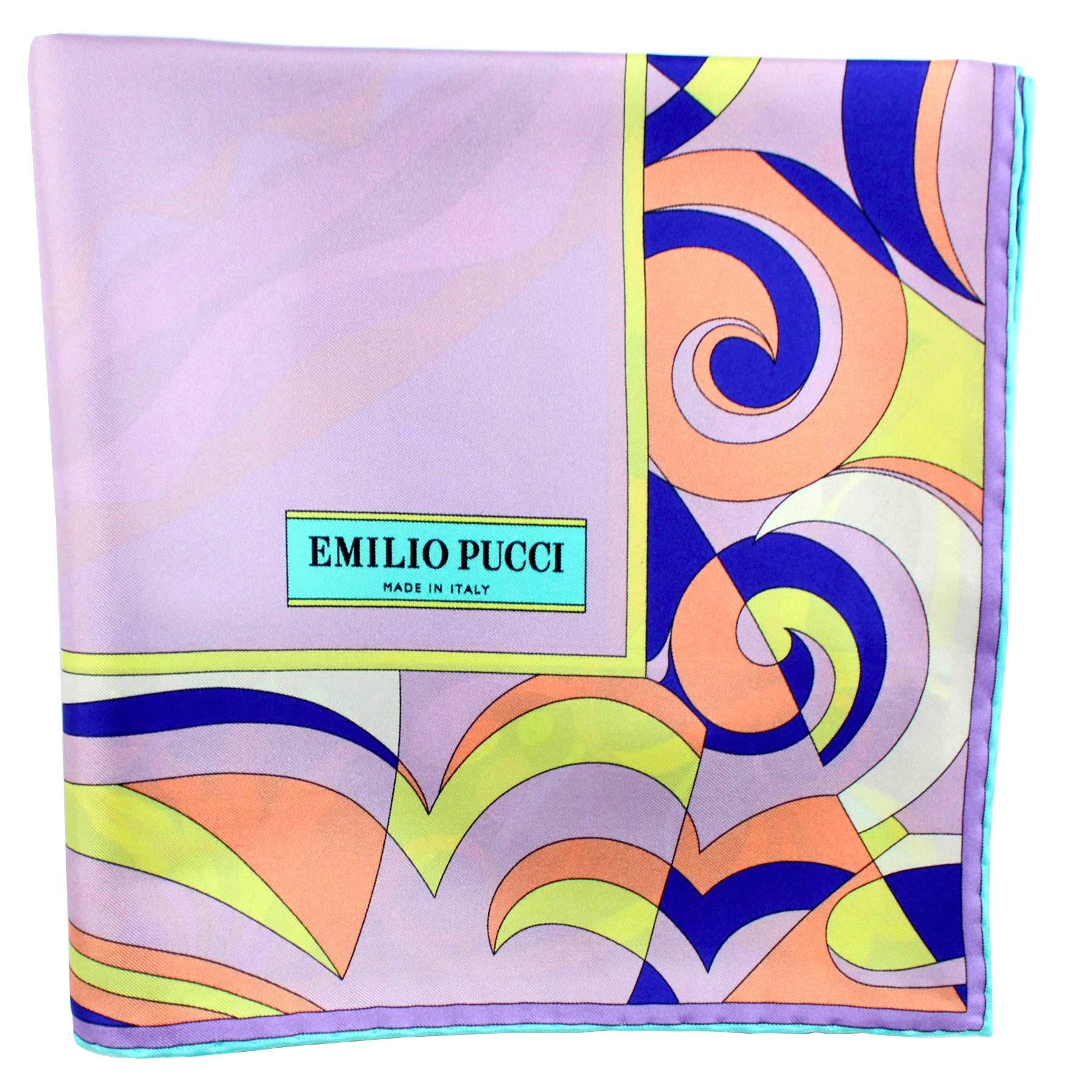 Emilio Pucci Scarf Lilac Yellow Orange Design SALE