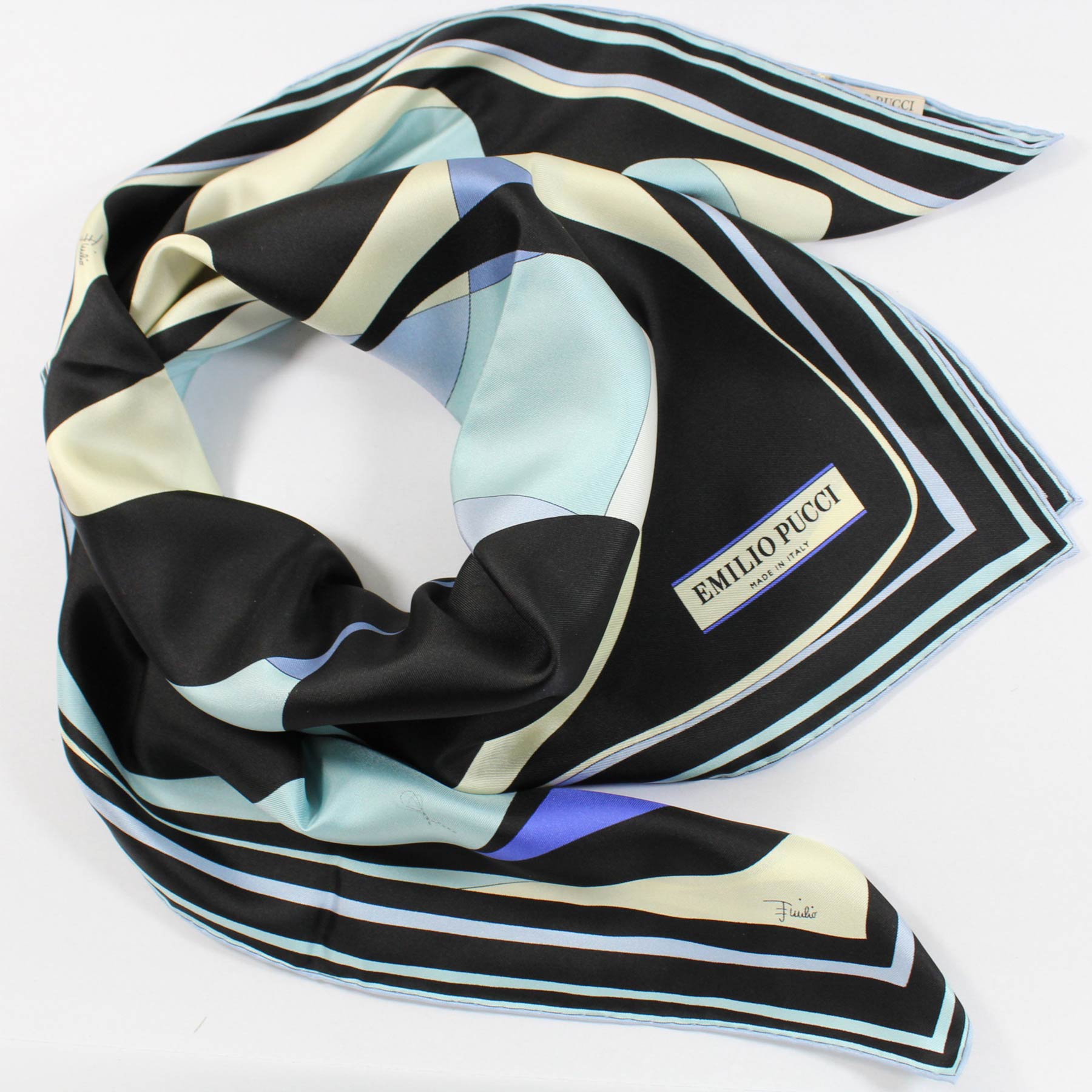 Emilio Pucci Wool Silk Square Foulard Scarf