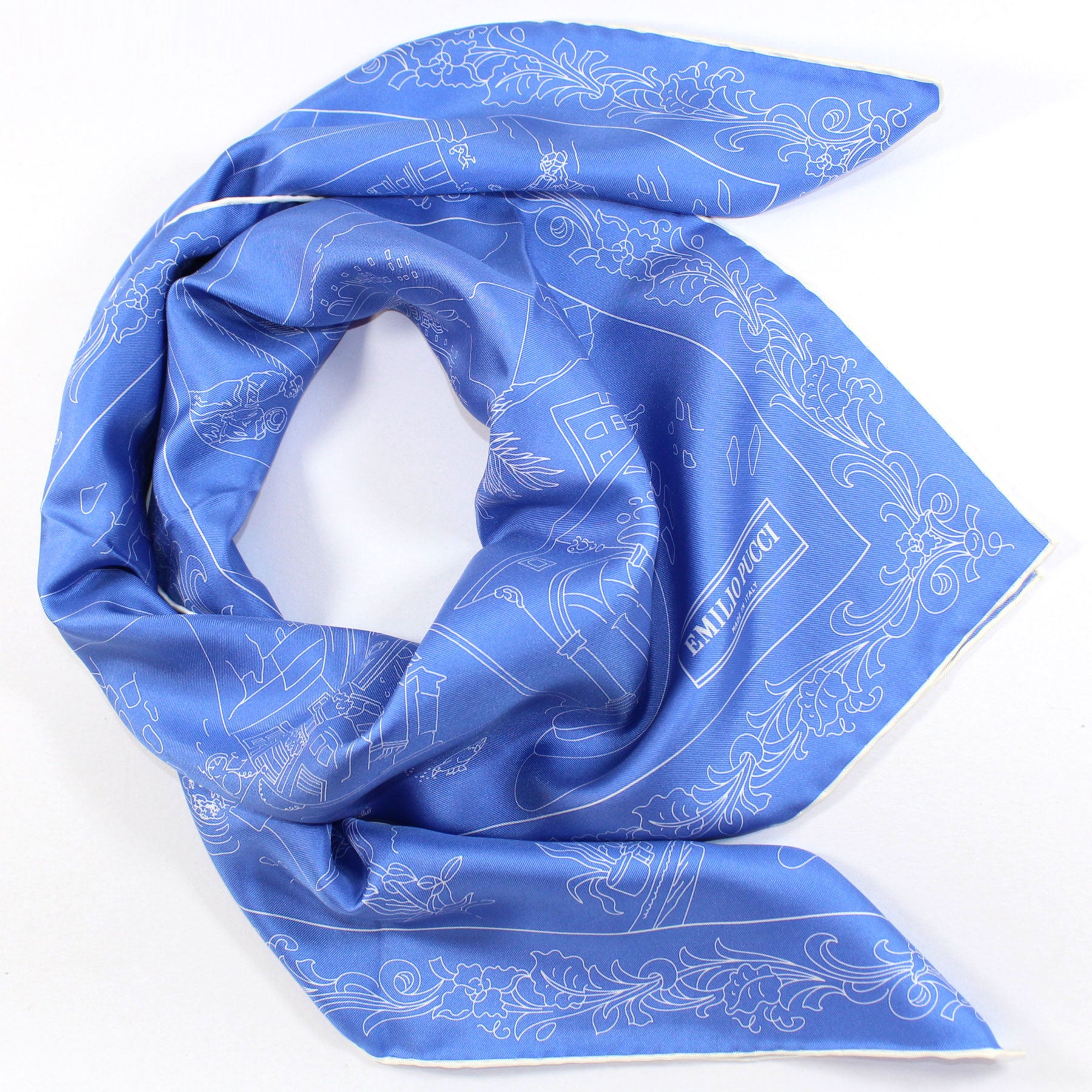 Emilio Pucci Scarf With Print in Blue