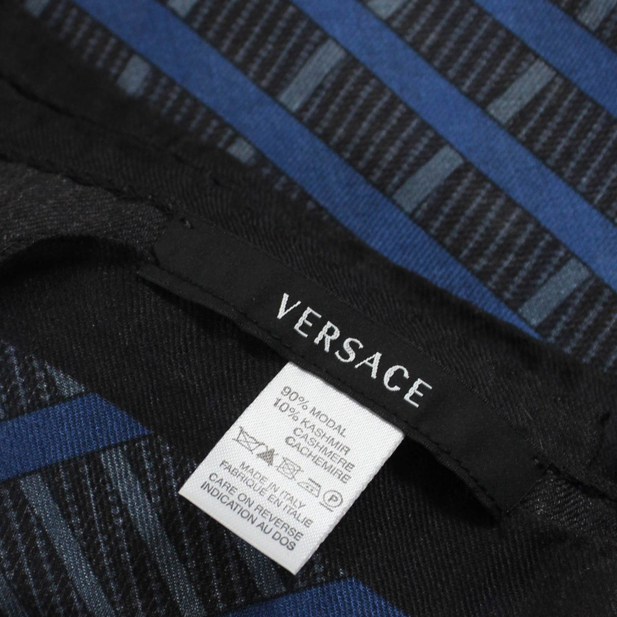 New Versace Scarf Black Dark Blue