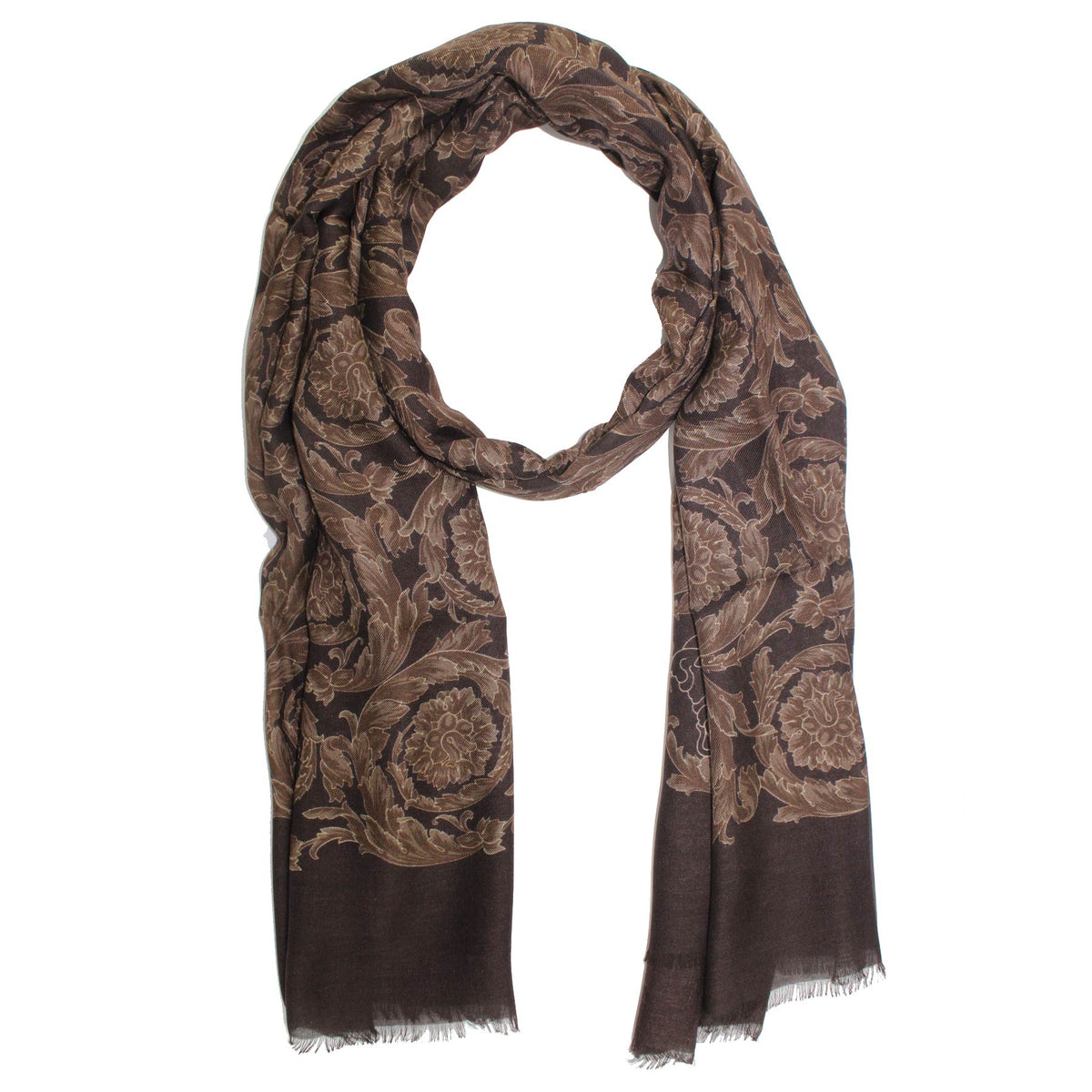 Versace Scarf Brown Baroque &amp; Medusa
