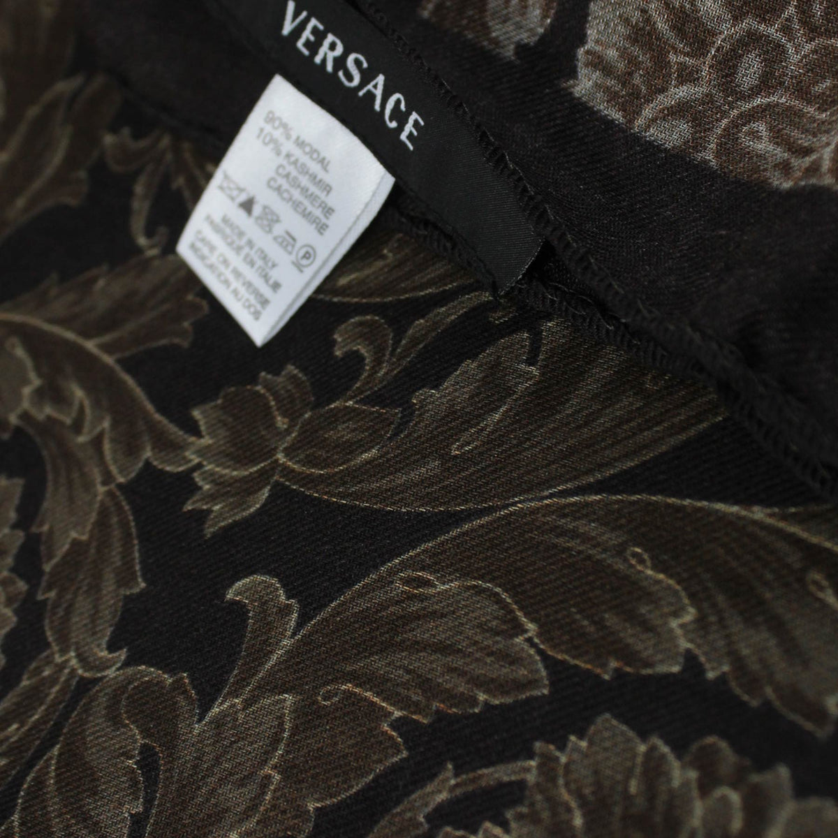 Versace Scarf Brown Baroque &amp; Medusa  - Modal Cashmere Shawl SALE
