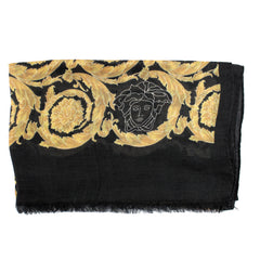マフラー・ストール Versace Printed modal blend scarf Versace Scarf Black Gold Baroque & Medusa - Modal Cashmere