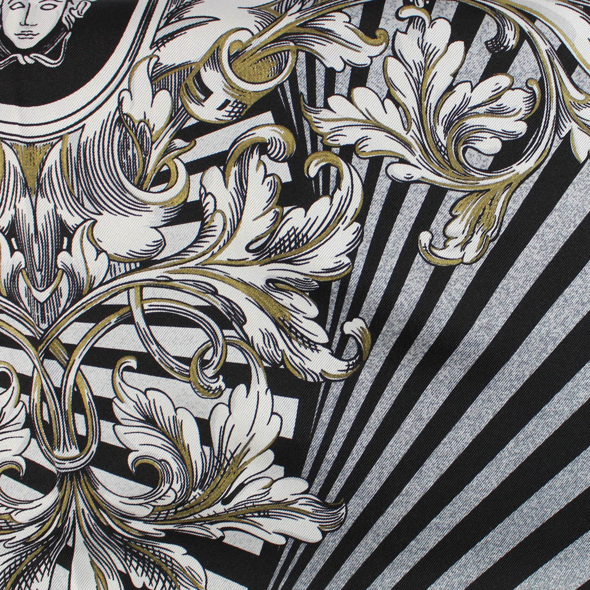 Versace Silk Scarf Black Gray Baroque & Medusa - Large Square Scarf ...